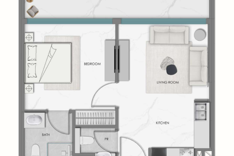 Apartment til salg i Dubai, UAE 1 værelse № 732806 - foto 4