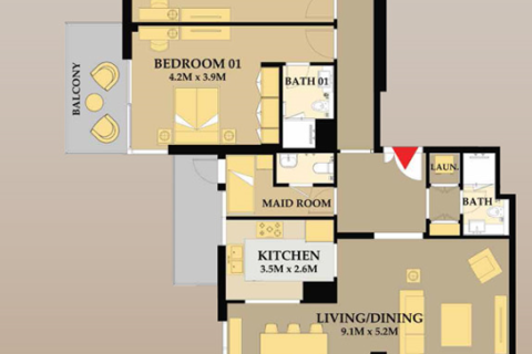 Lakás itt: Maritime City, Dubai, EAE, 1 hálószoba, 159 m², azonosító: 704538 - fénykép 11