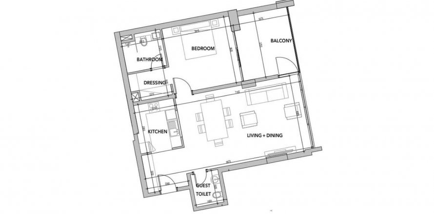 Apartament në BLUE WAVES në Sharjah, Emiratet e Bashkuara Arabe 1 dhomë gjumi, 118.06 m2. № 349788