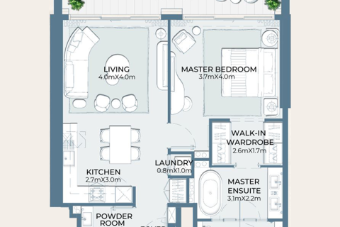 Apartman u Al Marjan Island, Ras Al Khaimah, UAE 1 spavaća soba, 87 m2 Br. 690003 - fotografija 6