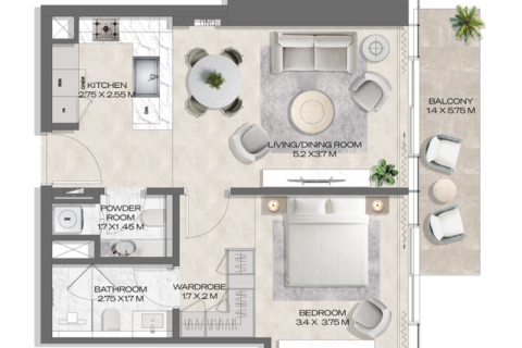 Apartemen di Business Bay, Dubai, UEA 1 kamar tidur, 71 m2 nomor 690002 - foto 4