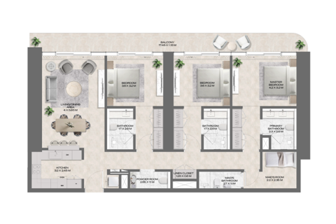 Apartemen di Business Bay, Dubai, UEA 1 kamar tidur, 71 m2 nomor 690002 - foto 6