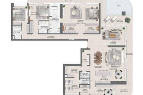 Apartemen di Business Bay, Dubai, UEA 1 kamar tidur, 71 m2 nomor 690002 - foto 10