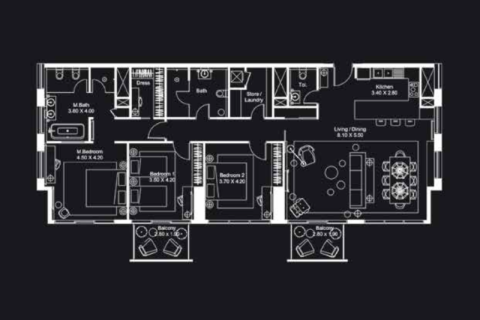 Apartemen di Business Bay, Dubai, UEA 1 ruangan, 52 m2 nomor 690001 - foto 8