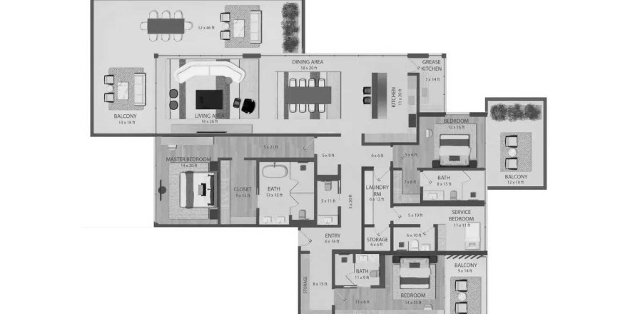 Apartment in Omoria Private Residences in Dubai, UAE 3 bedrooms, 418.71 sq.m. № 712483