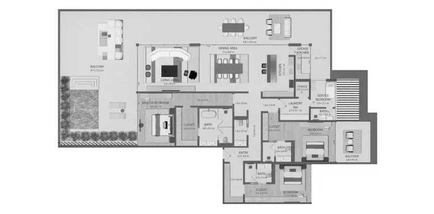 Apartment in Omoria Private Residences in Dubai, UAE 3 bedrooms, 550.45 sq.m. № 712484