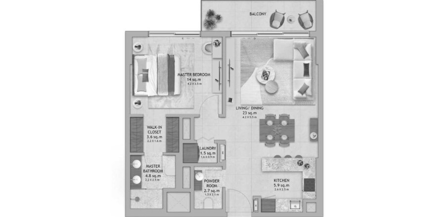 Apartament w Wadi Al Safa 3, Dubai, ZEA 1 sypialnia, 83 mkw. nr 697204