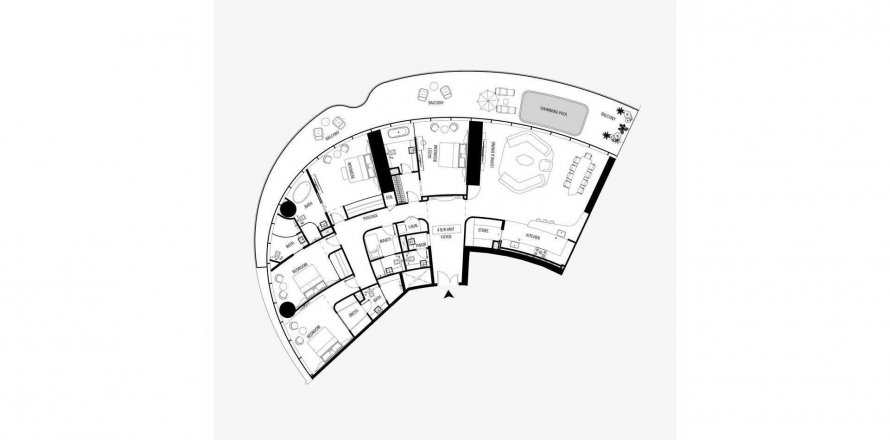 Dubai Marina, UAE의 아파트 침실 4개, 340.25제곱미터 번호 392433