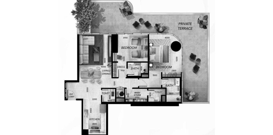 阿联酋 Abu Dhabi Al Reem Island 公寓  2 卧, 193 平方米 , 编号 695871