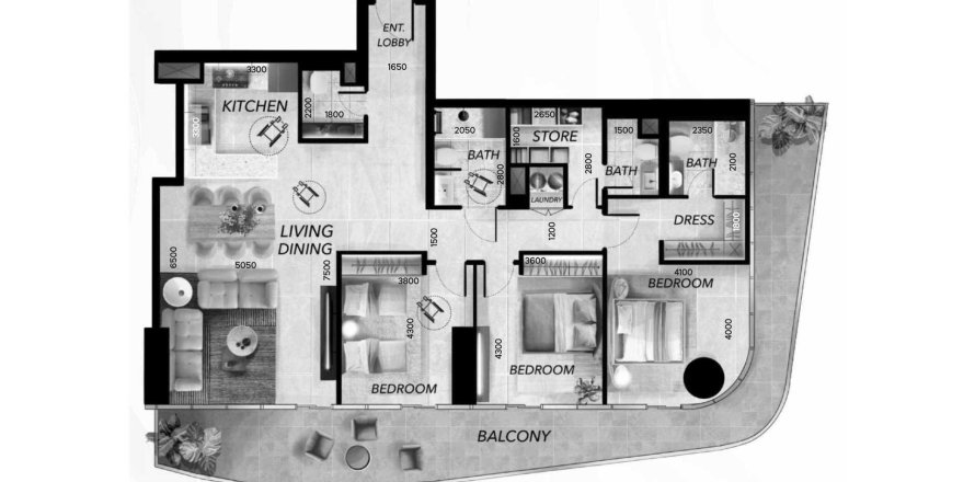 阿联酋 Abu Dhabi Al Reem Island 公寓  3 卧, 207 平方米 , 编号 695876