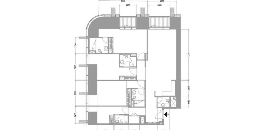 Apartmán v TIGER SKY TOWER v Business Bay, Dubai, SAE 3 spálne, 177.81 m2 č. 448776
