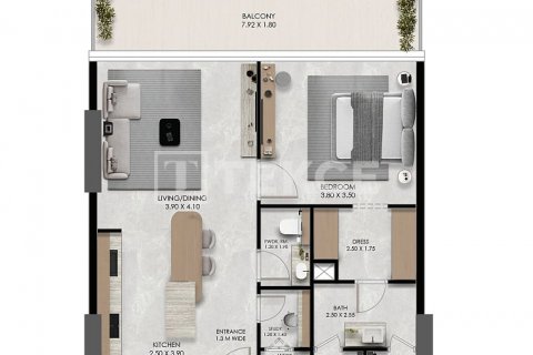 Byt v Dubai Studio City, SAE 1 ložnice, 63 m² Č.: 565104 - fotografie 21
