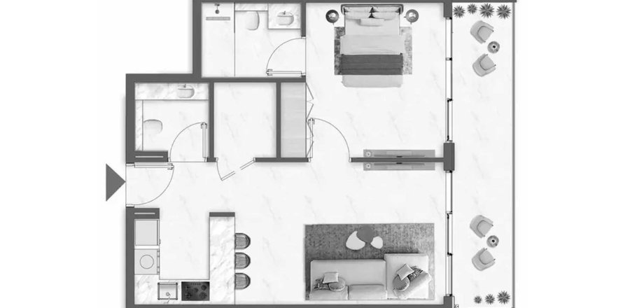 Lakás az Omya Residence lakóparkban itt: Jebel Ali, Dubai, EAE, 1 hálószoba, 69.05 m², azonosító: 713323