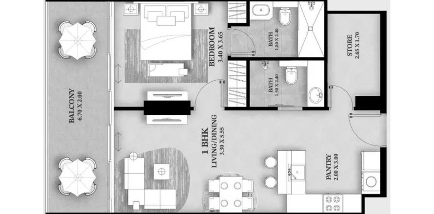 Διαμέρισμα σε Ventana Residences σε International City, Dubai, ΗΑΕ 2 υπνοδωμάτια, 75.07 τ.μ. Αρ. 705363