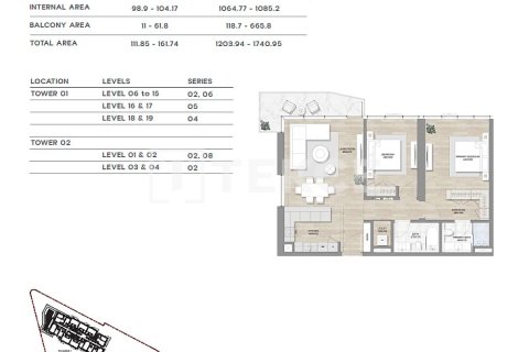 Lägenhet till försäljning i Ras Al Khaimah, UAE 1 sovrum, 94 kvm Nr. 722683 - fotografi 17