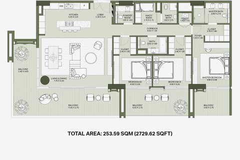 آپارتمان برای فروش در  City Walk، Dubai، امارات متحده عربی  3 خوابه ، 254 متر مربع ، شماره 704908 - تصویر 8