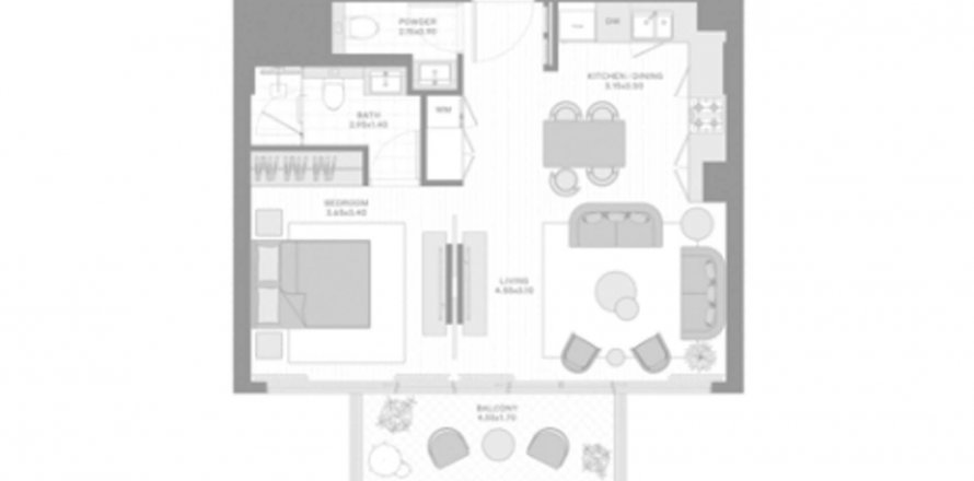 Byt v Park Five v Dubai Production City (IMPZ), SAE 1 ložnice, 71.72 m² Č.: 600015