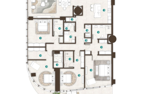 Müüa korter asukohaga Al Marjan Island, Ras Al Khaimah, AÜE: 1 magamistoaga, 82 m² Nr 690142 - pilt 13