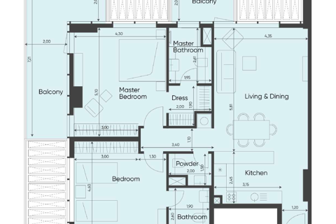 Dubai, संयुक्त अरब अमीरात में अपार्टमेंट, 1 बेडरूम, 75 वर्ग मीटर, संख्या 690144 - फ़ोटो 4