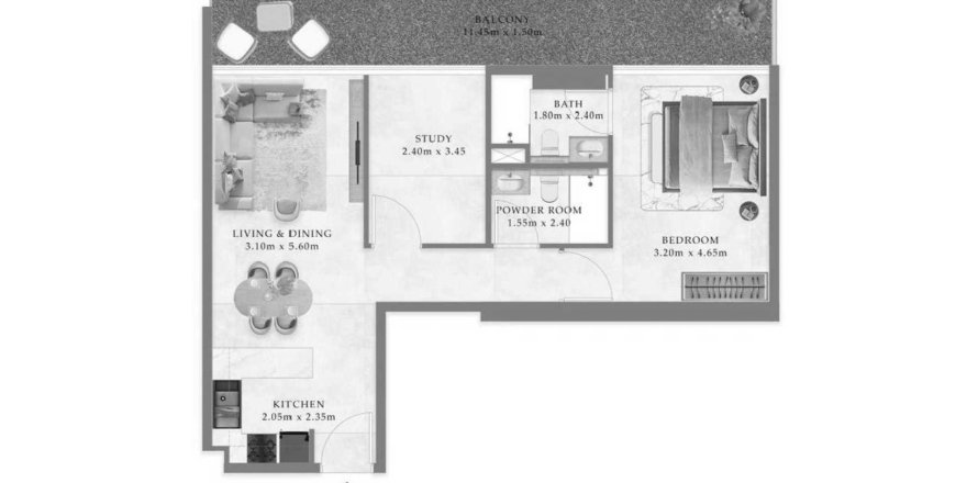 Квартира в Ryze by AUM в International City, Дубай, ОАЭ 2 комнаты, 81м2 № 693502