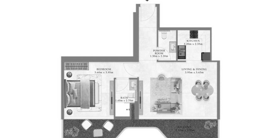 Apartament në Ryze by AUM në International City, Dubai, Emiratet e Bashkuara Arabe 1 dhomë gjumi, 54 m2. № 693503