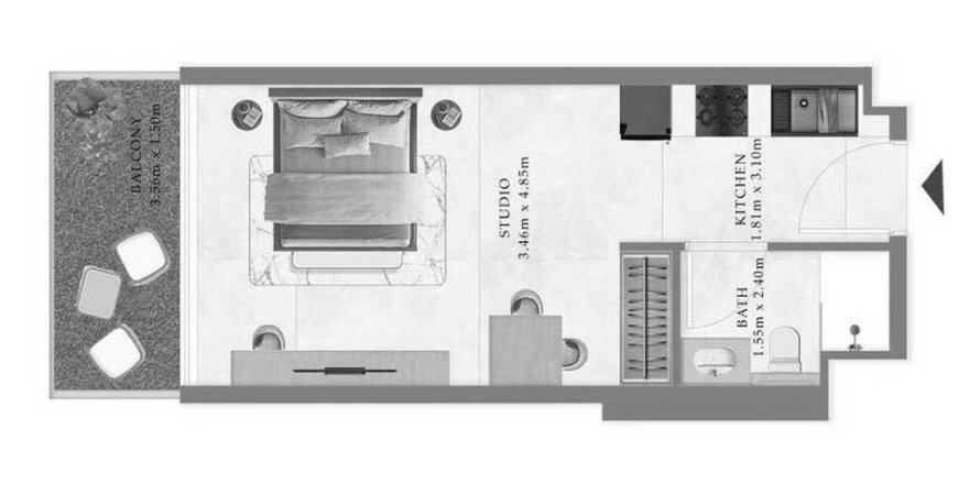 Квартира в Ryze by AUM в International City, Дубай, ОАЭ 1 комната, 35м2 № 693501