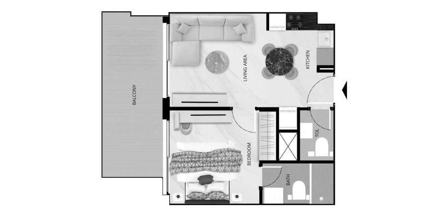 Квартира в Vista Verde в Dubai Production City (IMPZ), Дубай, ОАЭ 2 комнаты, 55м2 № 647065