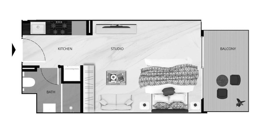 Wohnung in Dubai Production City (IMPZ), Dubai, VAE: 1 Zimmer, 36 m2 Nr. 647058