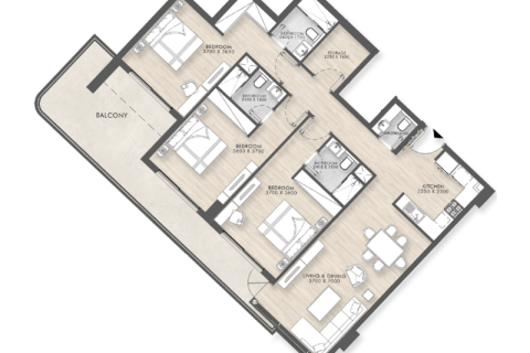 Dubai, संयुक्त अरब अमीरात में अपार्टमेंट, 1 बेडरूम, 67 वर्ग मीटर, संख्या 690138 - फ़ोटो 6