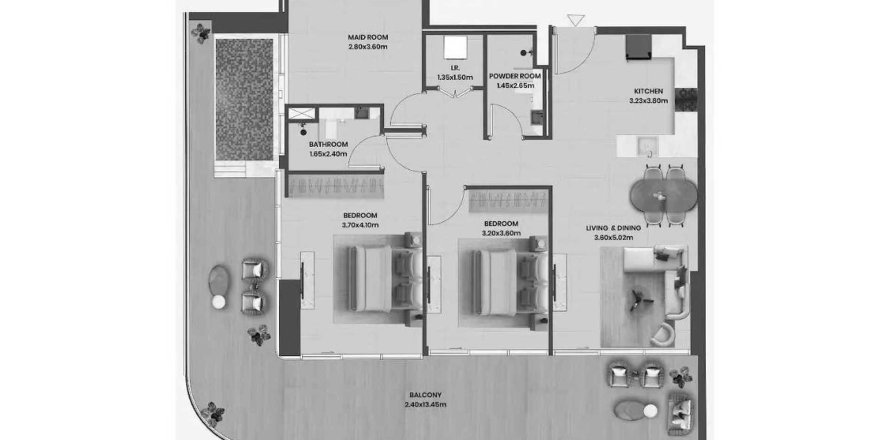 Leilighet i Majan, Dubai, Emiratene 2 soverom, 152.18 kvm nr. 660744