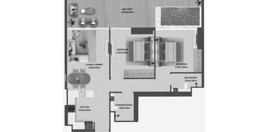 Leilighet i Majan, Dubai, Emiratene 2 soverom, 104.89 kvm nr. 660742