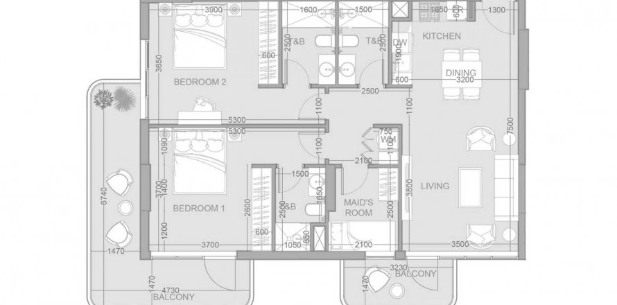 阿联酋 Dubai Jumeirah Village Circle 公寓 2 卧, 115.87 平方米 , 编号 570460