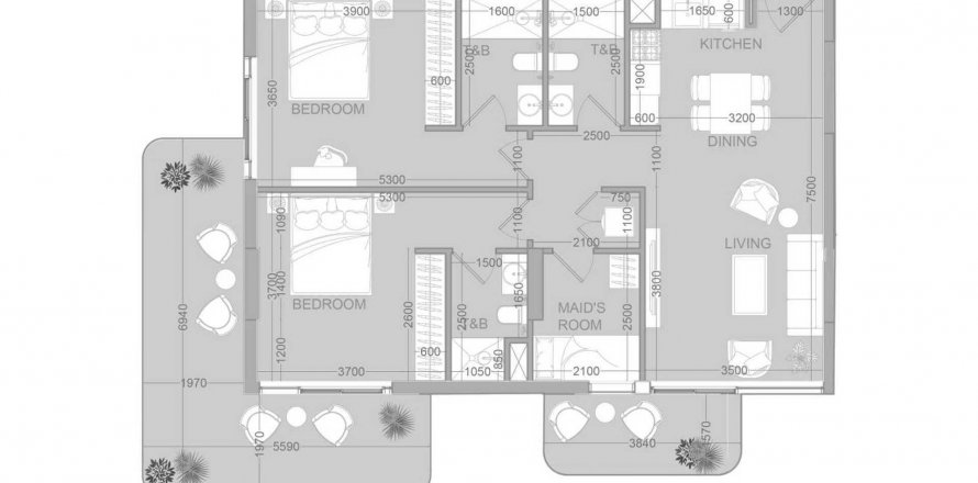 Byt v TETR1S Tower v Jumeirah Village Circle, Dubai, SAE 2 ložnice, 115.5 m² Č.: 570461