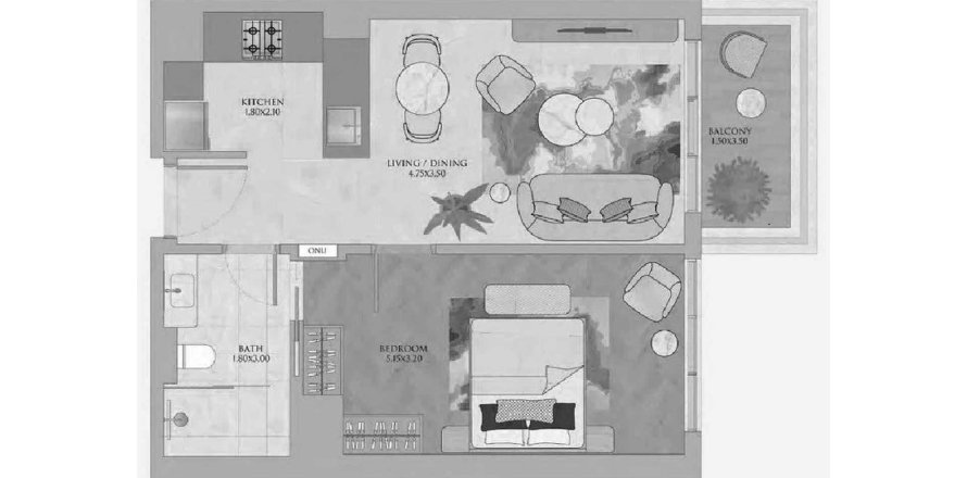 Leilighet i Dubai, Emiratene 1 soverom, 60 kvm nr. 694431