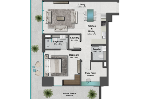 Lakás itt: Jumeirah Village Circle, Dubai, EAE, 1 szoba, azonosító: 732642 - fénykép 6