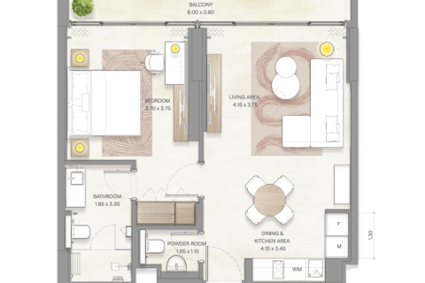 Διαμέρισμα στην Saadiyat Island, Abu Dhabi, ΗΑΕ 1 δωμάτιο, 35 τ.μ. Αρ. 732640 - φωτογραφία 5