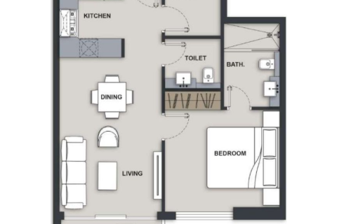 Jumeirah Village Circle, Dubai, संयुक्त अरब अमीरात में अपार्टमेंट, 1 कमरा, 35 वर्ग मीटर, संख्या 732641 - फ़ोटो 6