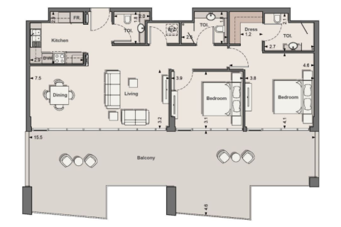 آپارتمان برای فروش در  Jumeirah Village Circle، Dubai، امارات متحده عربی  44 متر مربع ، شماره 732643 - تصویر 6