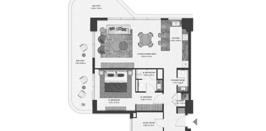 Apartamento em Al Reem Island, Abu Dhabi, EAU 1 quarto, 119.28 m2 № 758323