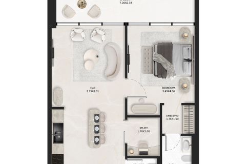 Apartmán v Jumeirah Village Circle, Dubai, SAE 1 izba, 34 m2 č. 732405 - Fotografia 5