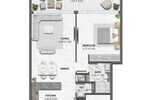 Apartament na sprzedaż w Jumeirah Village Circle, Dubai, ZEA 1 pokój, 42 mkw., nr 732404 - zdjęcie 5