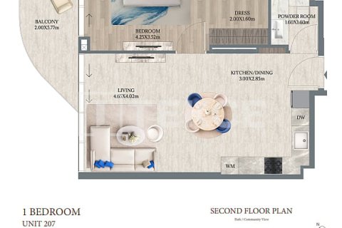Apartamento en venta en Dubai, EAU 1 dormitorio, 74 m2 № 703121 - foto 21