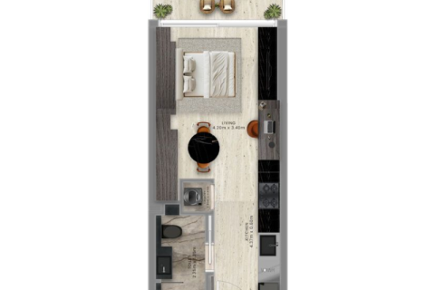 Apartman u Al Marjan Island, Ras Al Khaimah, UAE 1 soba, 35 m2 Br. 690067 - fotografija 7