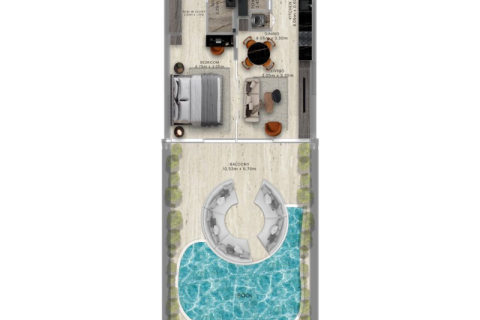 Apartman u Al Marjan Island, Ras Al Khaimah, UAE 1 soba, 35 m2 Br. 690067 - fotografija 9