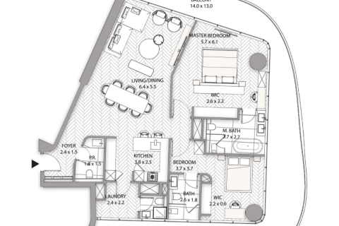 Huoneisto Al Reem Island, Abu Dhabi, Arabiemiraatit 1 makuuhuone № 690072 - kuva 5