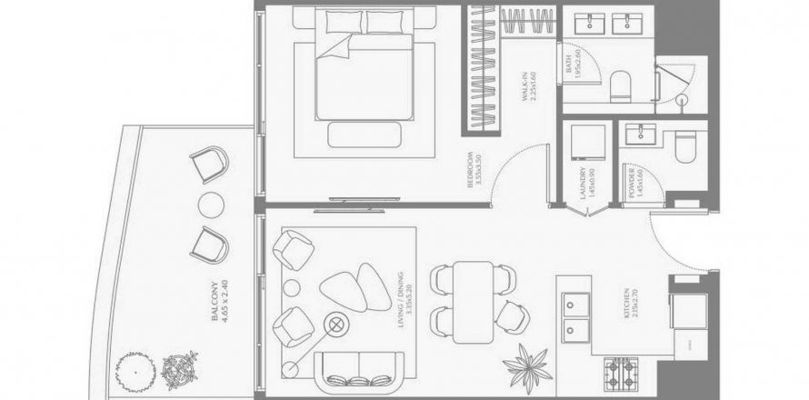 Apartament në AYA Beachfront Residences në Umm Al Quwain, Emiratet e Bashkuara Arabe 1 dhomë gjumi, 73.3 m2. № 610852