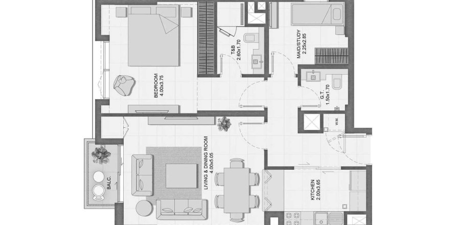 Apartament în Al Shamkha, Abu Dhabi, EAU 1 dormitor, 72.09 mp.  №740745