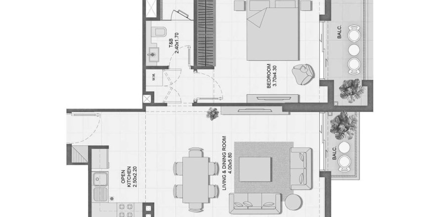 Квартира в Reeman Residence 01 в Al Shamkha, Абу-Даби, ОАЭ 2 комнаты, 65.87м2 № 740742