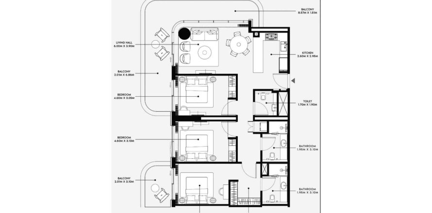 Apartman u Azizi Venice 15 u gradu Dubai South (Dubai World Central), UAE 3 spavaće sobe, 157 m2 Br. 690696