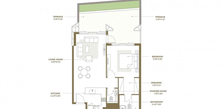 Floor plan «TYPE 08TA», 1 bedroom, in ROSALIA RESIDENCES
